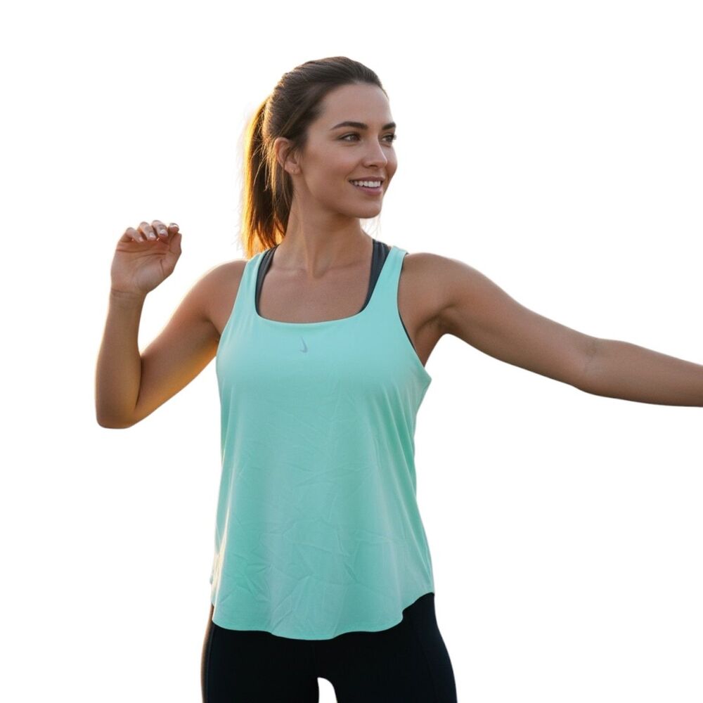 Nike Dri-FIT Yoga Tank Top Women’s XL Mint Green Activewear Sleeveless Shirt
